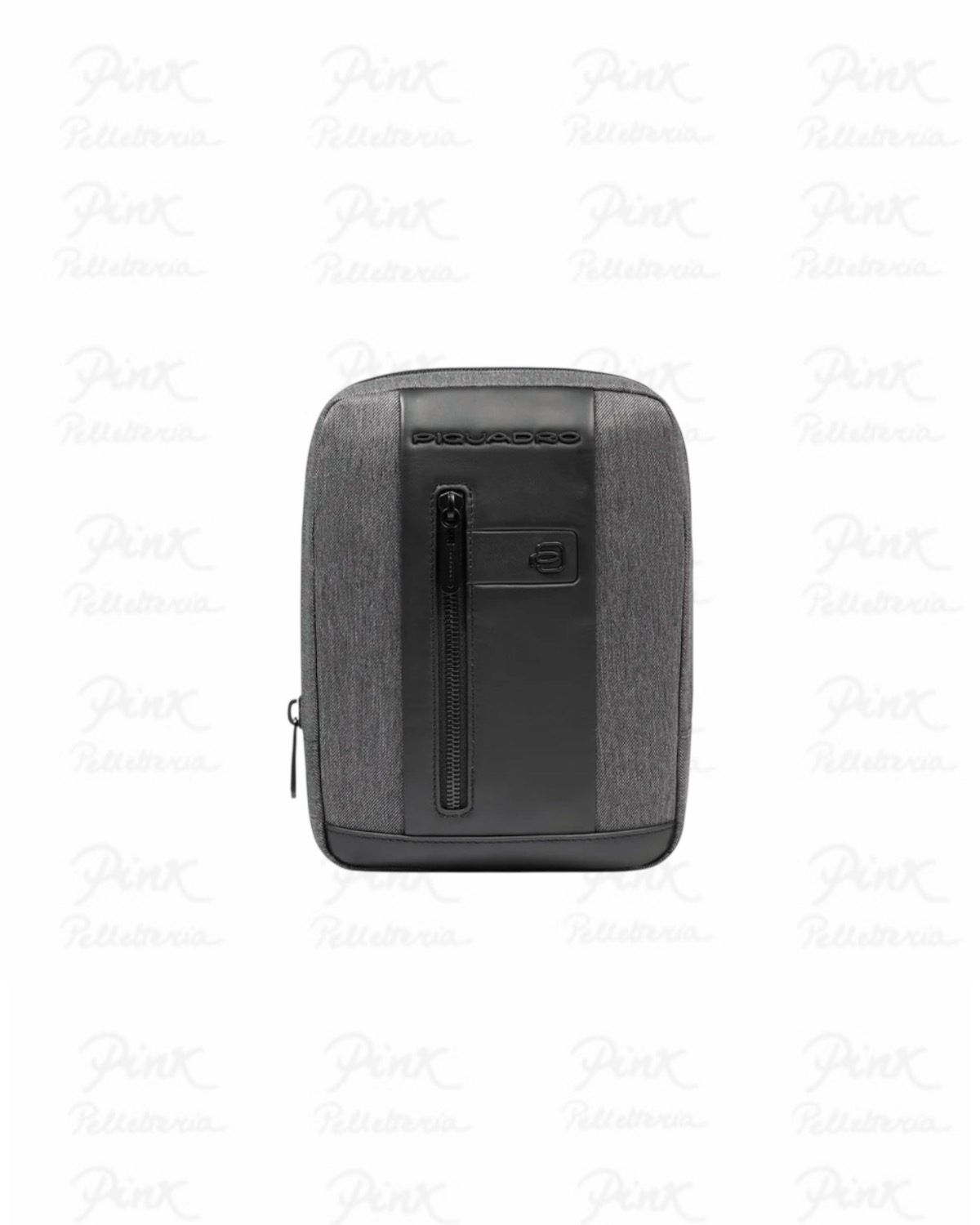 PIQUADRO Borsello Piccolo in Pelle e Tessuto CA3084BR2/GRN Grigio Nero
