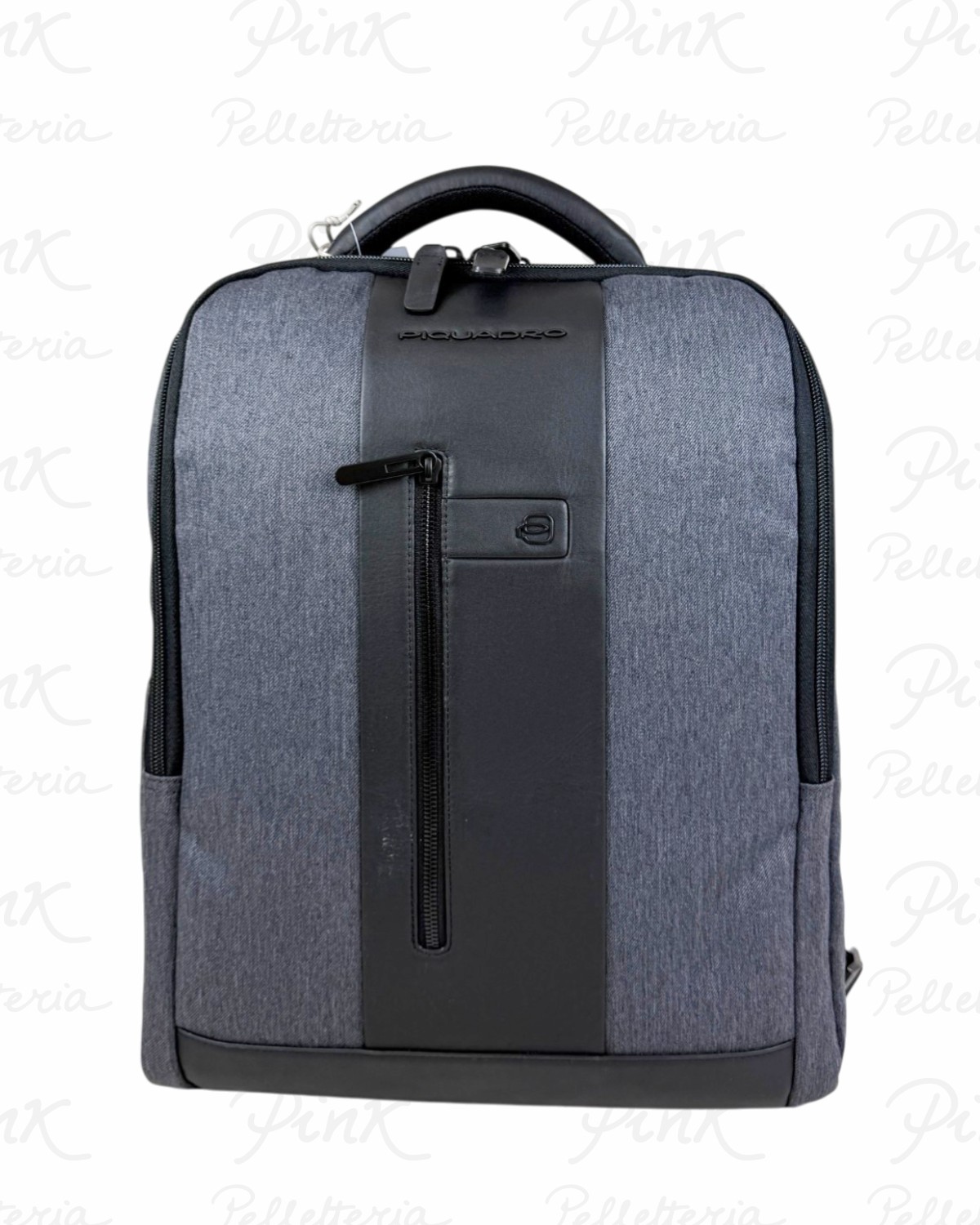 PIQUADRO Zaino in Pelle e Tessuto CA4818BR2GRN Grigio Nero