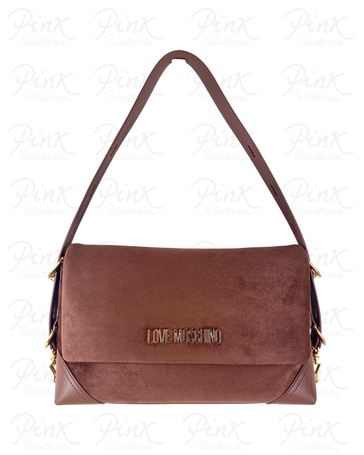 LOVE MOSCHINO Velour Sottospalla c/Patta JC4092PP1P-LD1-20A Cuoio/Cuoio