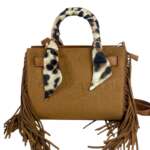 RUE MADAM PARIS Canyon Mini Tote Bag Fringes 1586 Suede Cognac