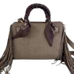 RUE MADAM PARIS Canyon Mini Tote Bag Fringes 1586 Suede Grey