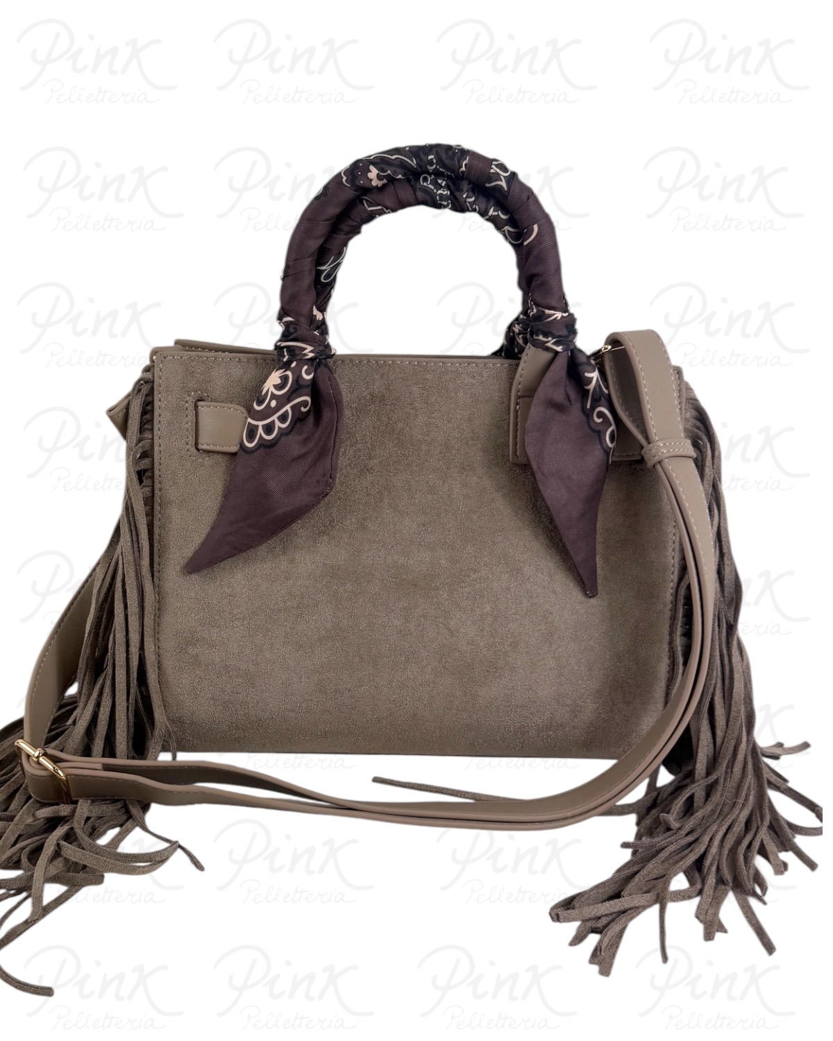 RUE MADAM PARIS Canyon Mini Tote Bag Fringes 1586 Suede Grey - immagine 3