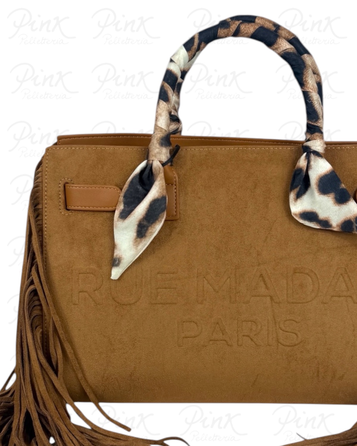 RUE MADAM PARIS Canyon Tote Bag Fringes Suede 1587 Cognac - immagine 4