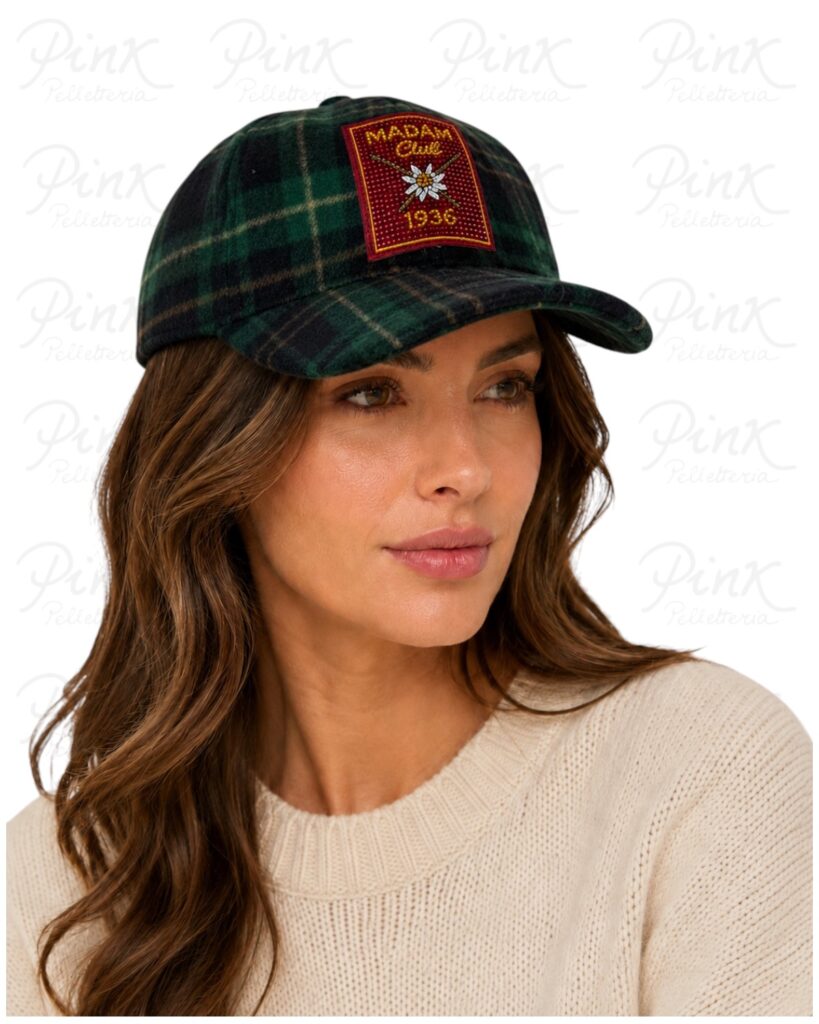 RUE MADAM PARIS Chamonix Cap Accessories 1589 Tartan Green