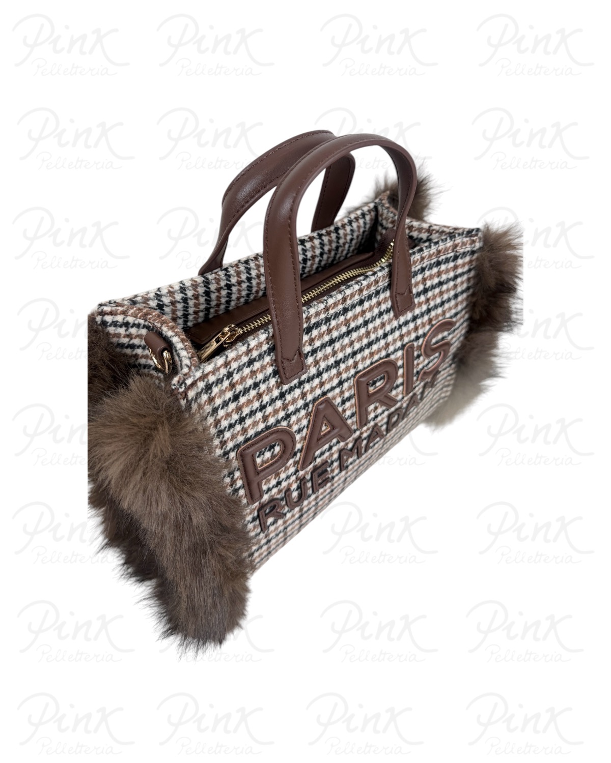 RUE MADAM PARIS Megeve Mini Tote Bag 1627 Pied De Poule - immagine 3