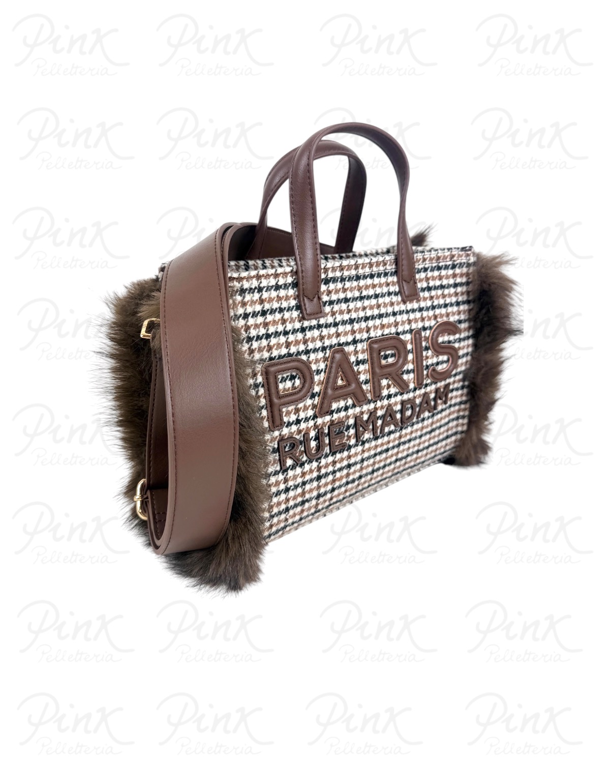 RUE MADAM PARIS Megeve Mini Tote Bag 1627 Pied De Poule - immagine 2