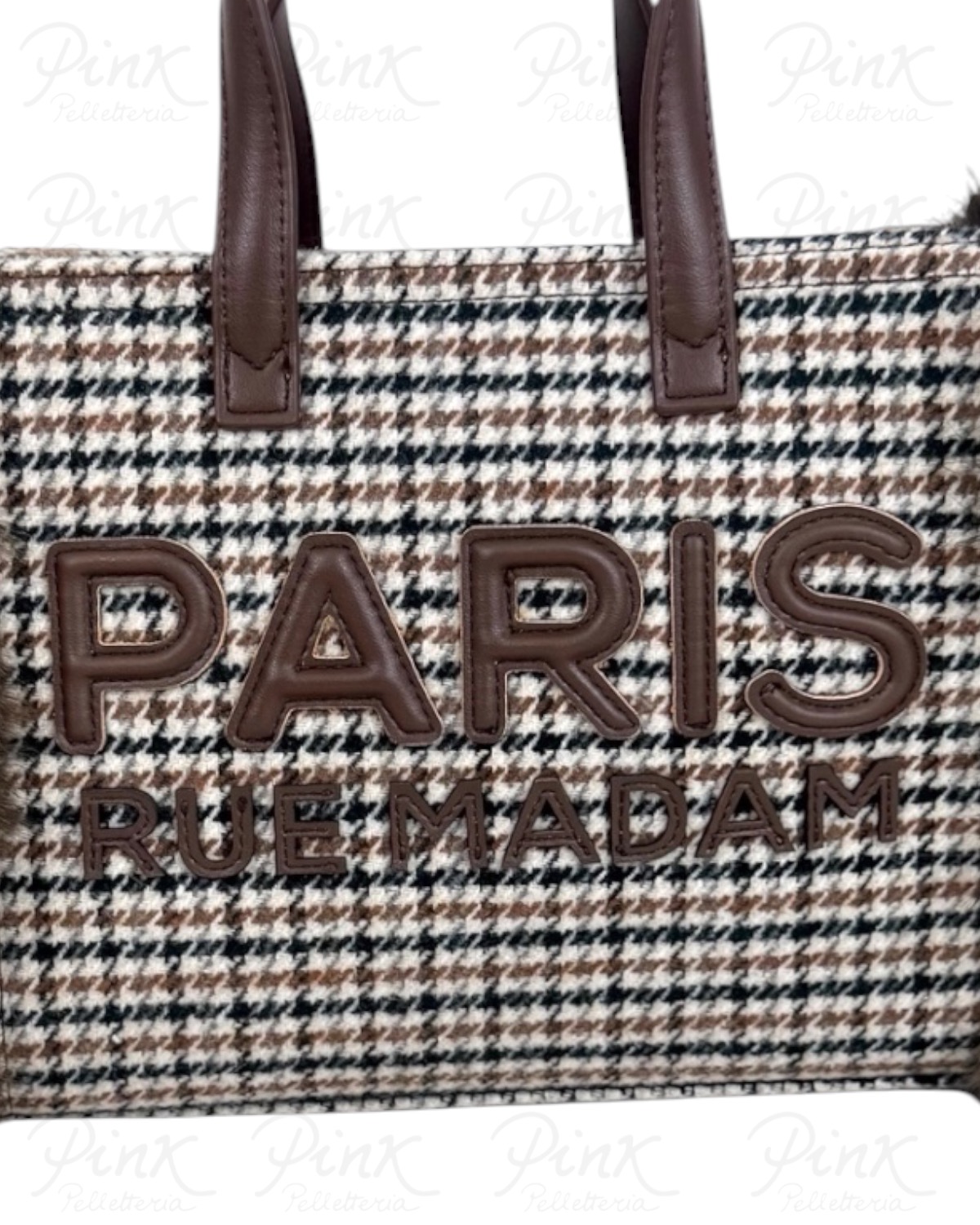 RUE MADAM PARIS Megeve Mini Tote Bag 1627 Pied De Poule - immagine 4