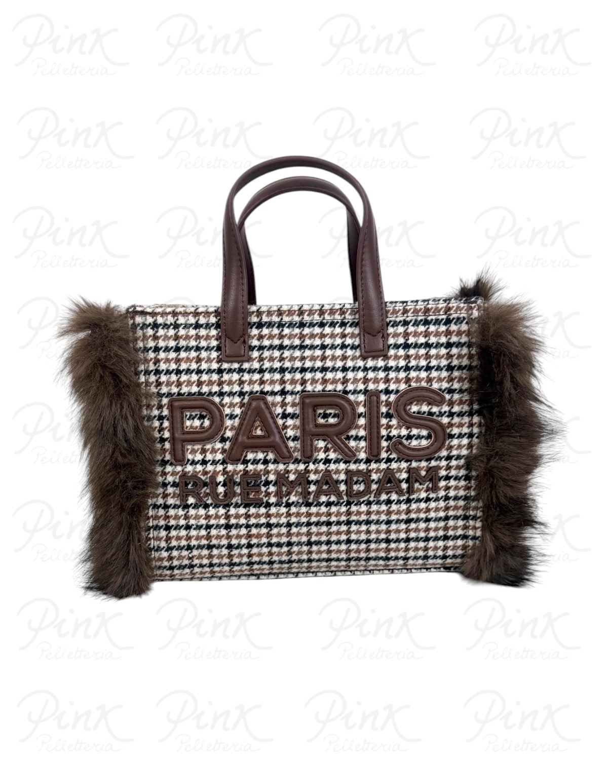 RUE MADAM PARIS Megeve Mini Tote Bag 1627 Pied De Poule