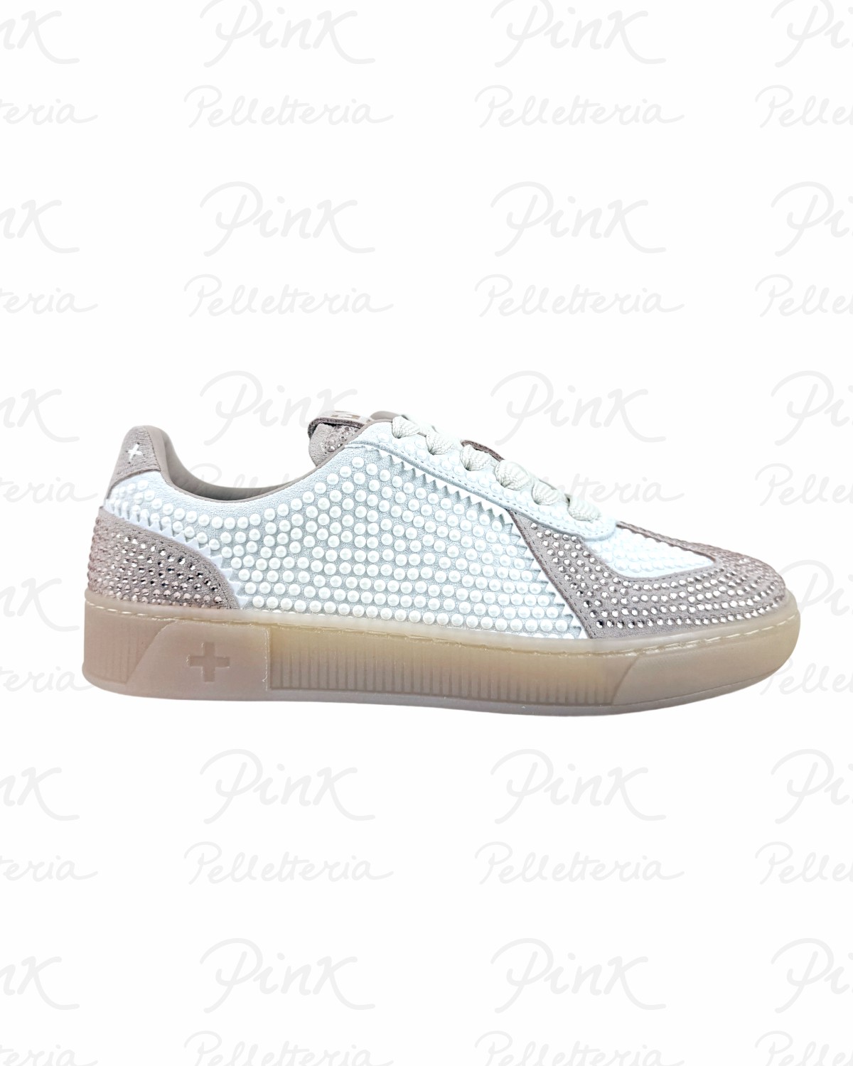 GIO+ Blue Sneaker Woman Low Perla BLUE1022 Bianco