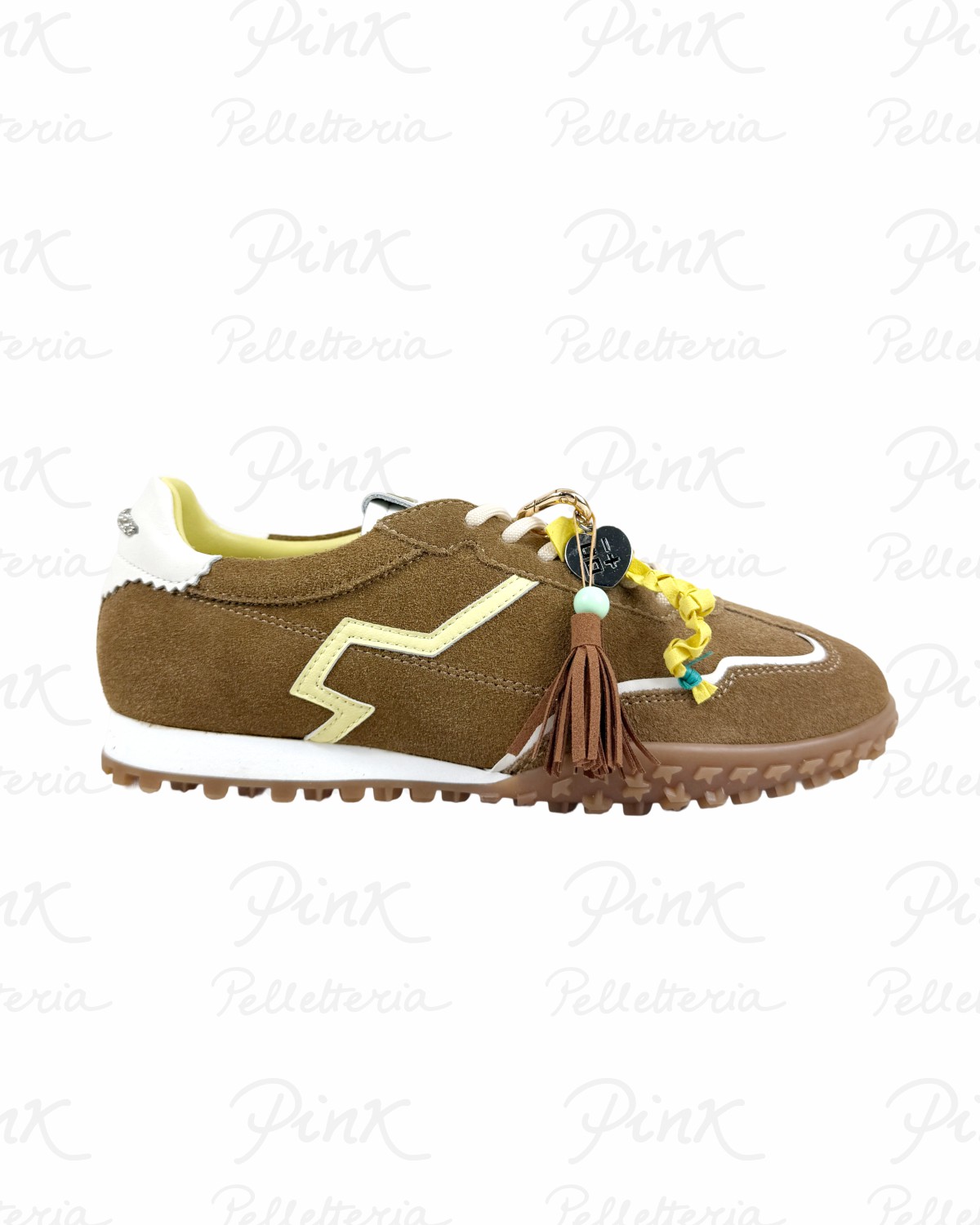 GIO+ Cielo Sneaker Flat Woman Charms Suede CIELO07 Brown.