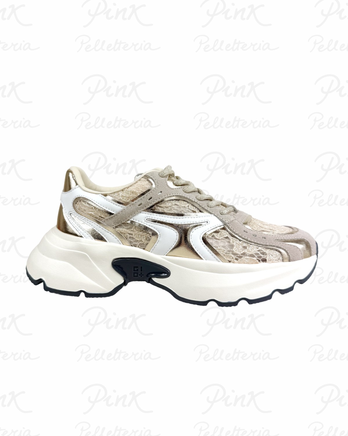 GIO+ Dalia Sneaker Woman Running DALIA14 NaturaleOroBianco.