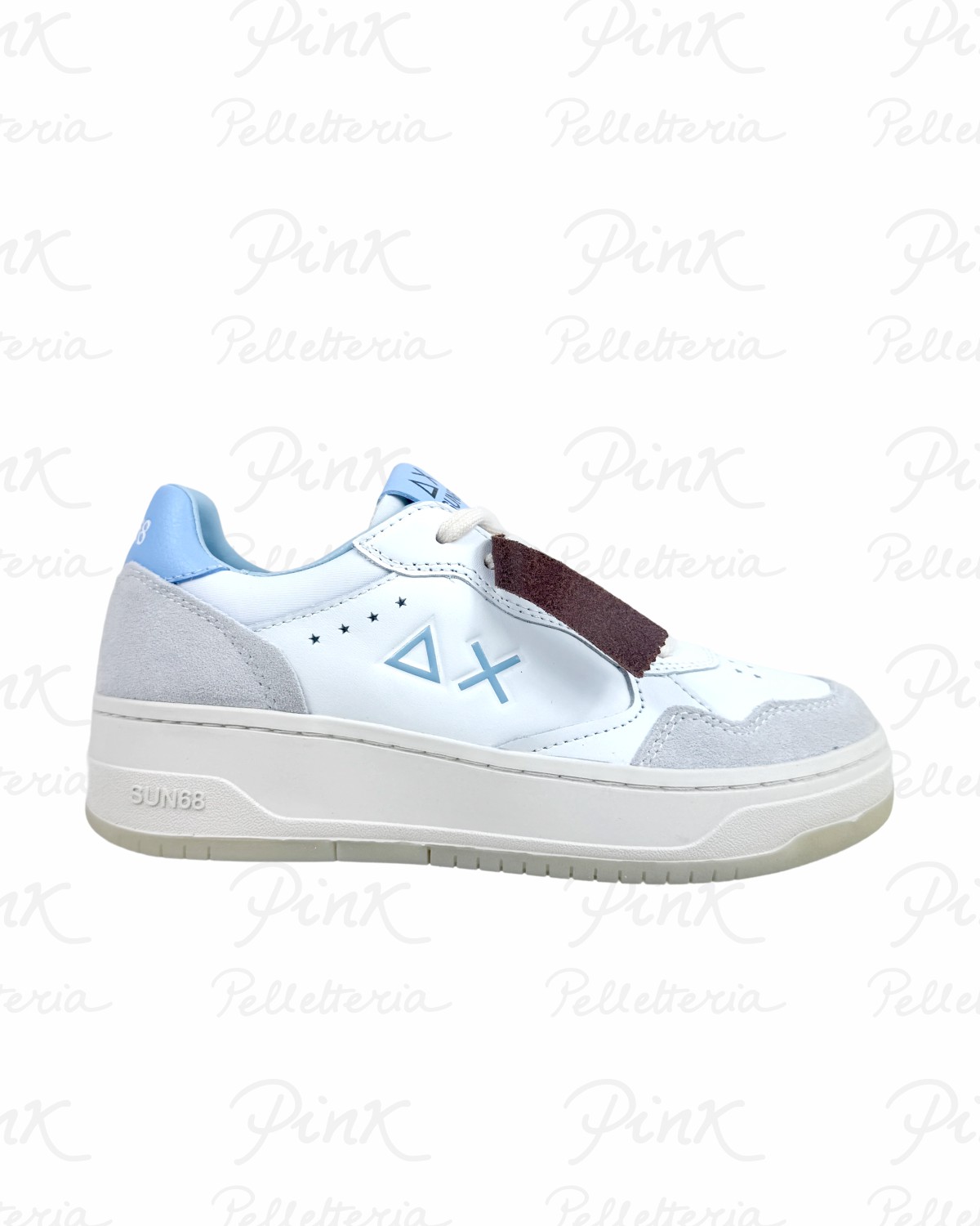 SUN68 Basket Love Lady Sneaker Donna BZ36253 0105 BiancoAzzurro.