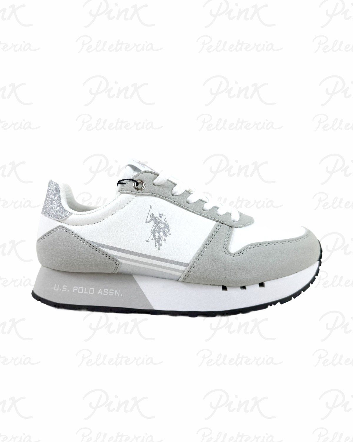 U.S. POLO ASSN. Deni Sneaker Woman DENI004W6YH1 WHI-SIL01 Bianco Silver.