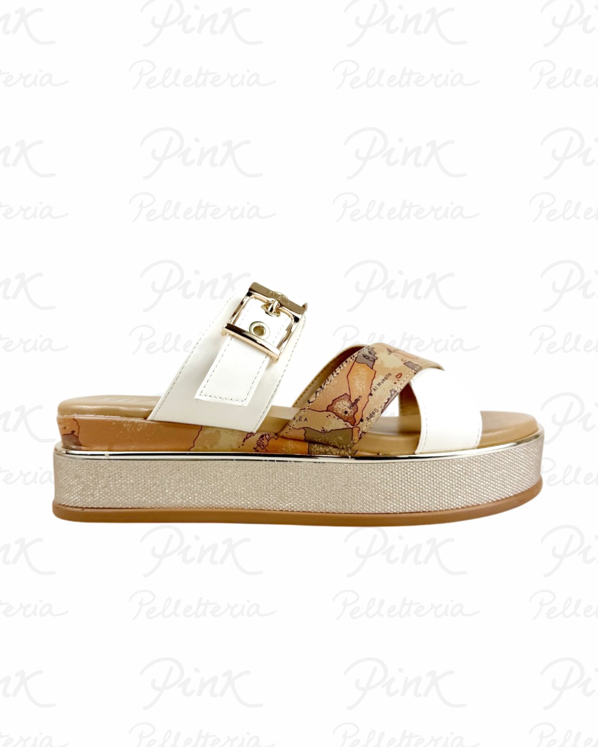 ALVIERO MARTINI PRIMA CLASSE Ciabatta 2493-0371-A630 Bianco SporcoGeo Beige.