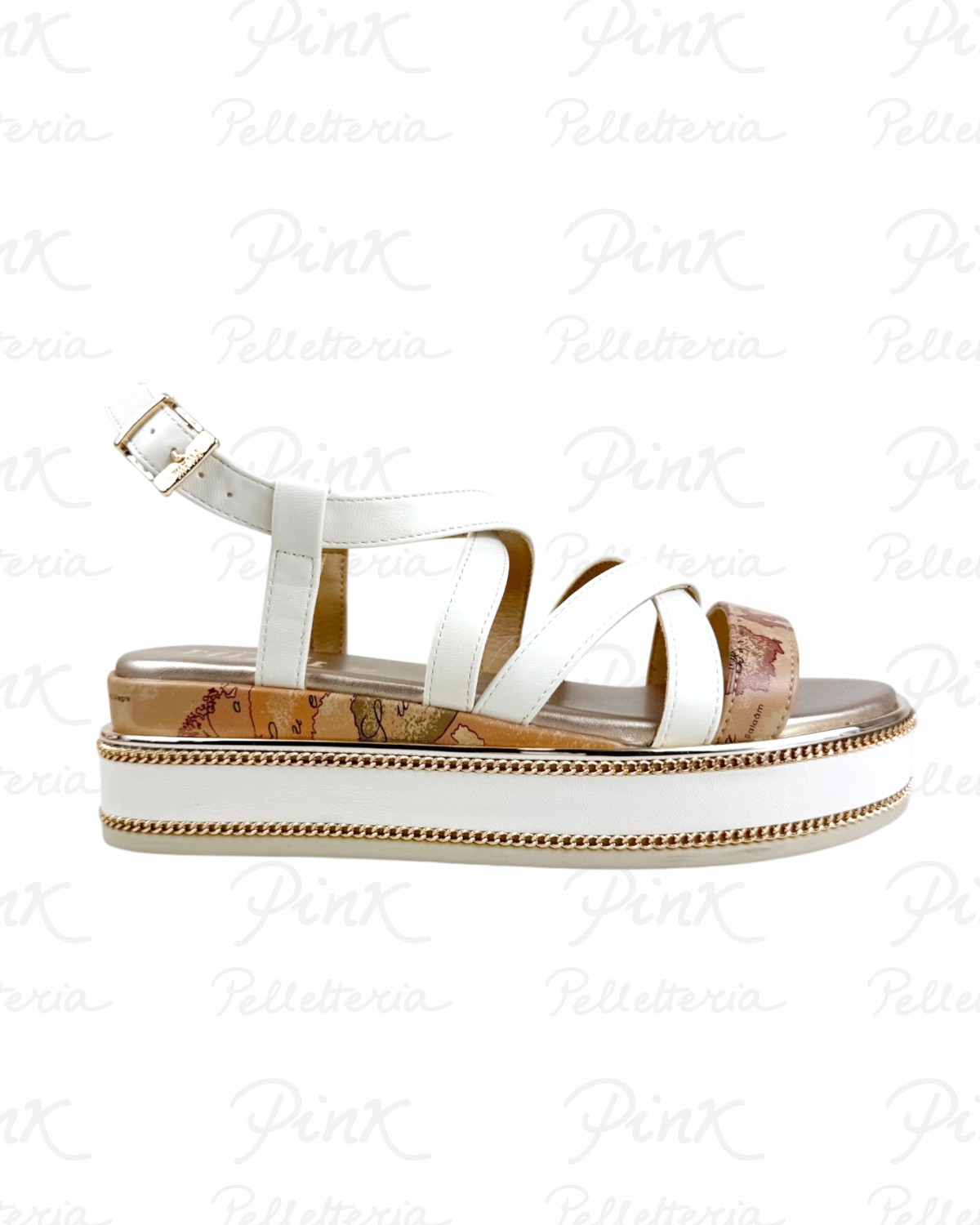 ALVIERO MARTINI PRIMA CLASSE Sandalo 2484-0371-A727 Geo BeigeBianco Sporco.