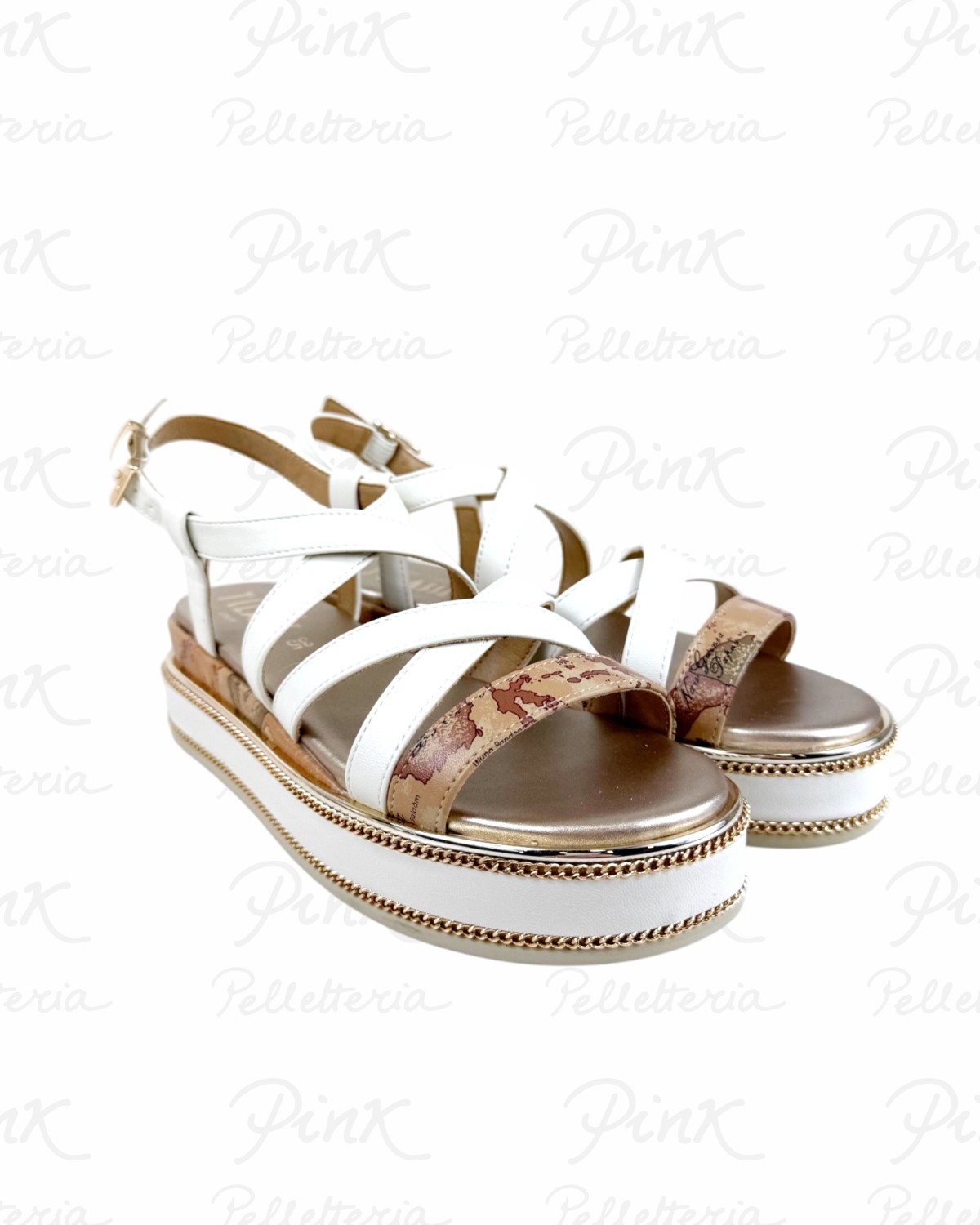 ALVIERO MARTINI PRIMA CLASSE Sandalo 2484-0371-A727 Geo BeigeBianco Sporco.