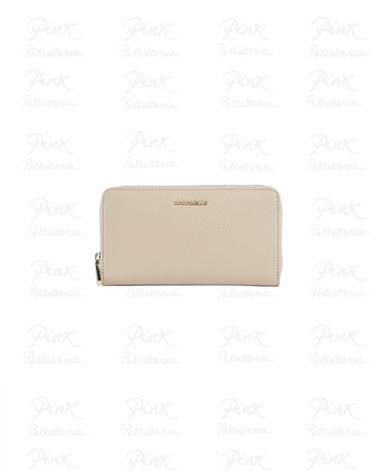 COCCINELLE Metallic Soft Portafoglio Zip Around in Pelle E2MW5113201 N64 Sandshell