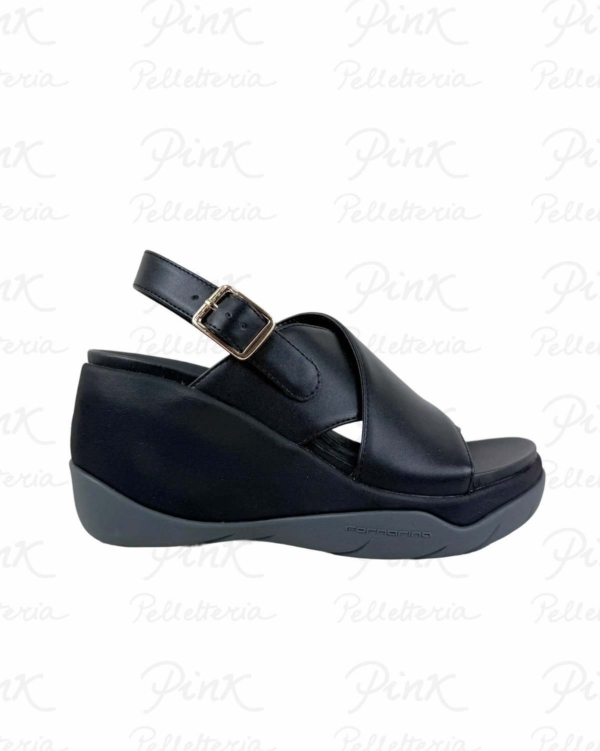 FORNARINA Power Woods Sandalo Zeppa Black