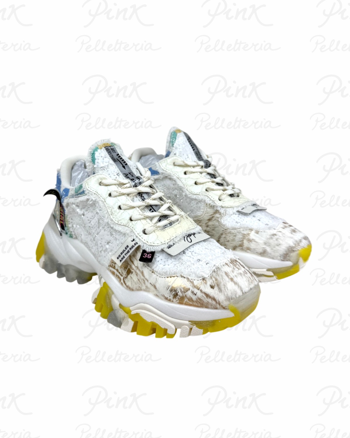 JOIA PARIS Cozy Sneaker Woman W2001041 WhiteYellow.