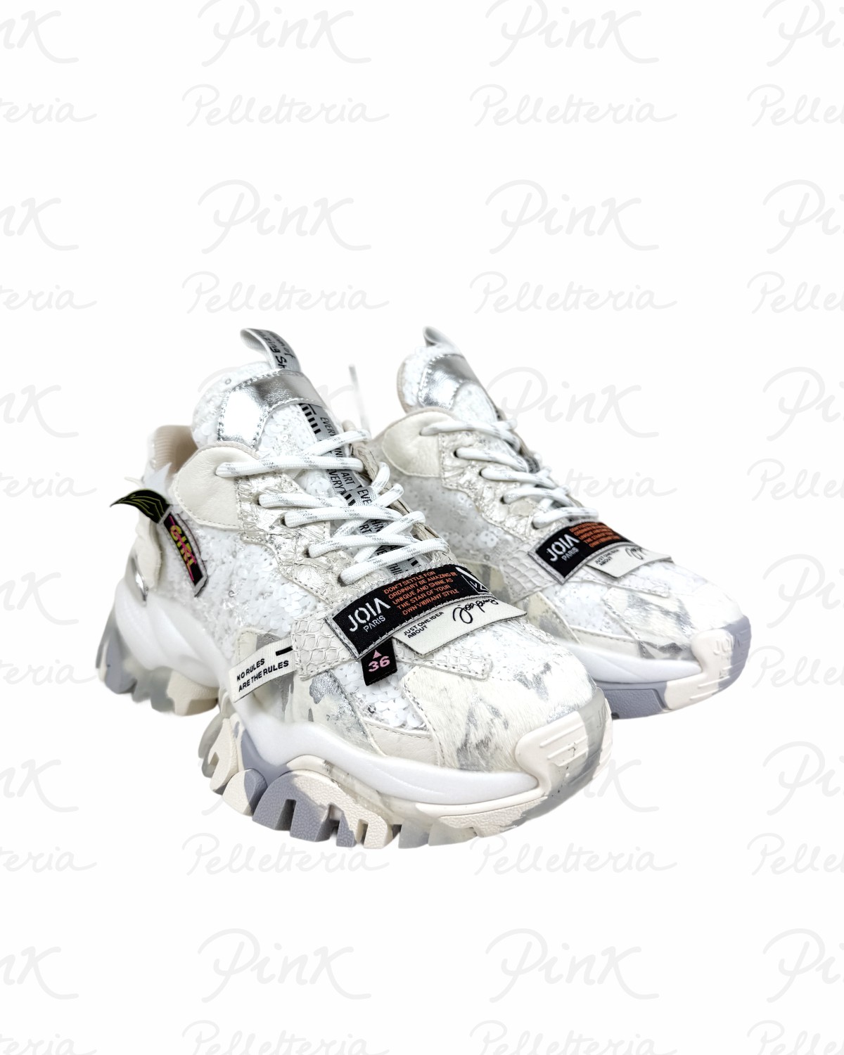 JOIA PARIS Label Sneaker Woman W2001034 WhiteSilver.