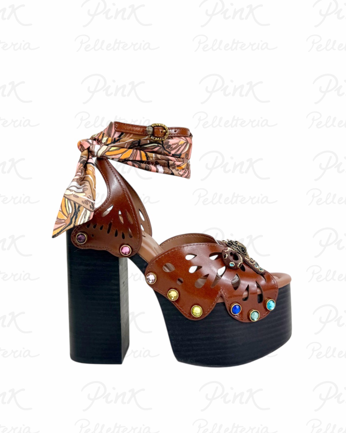 KURT GEIGER Butterfly 908 Platform Sandalo 5596931109 Dark Brown.