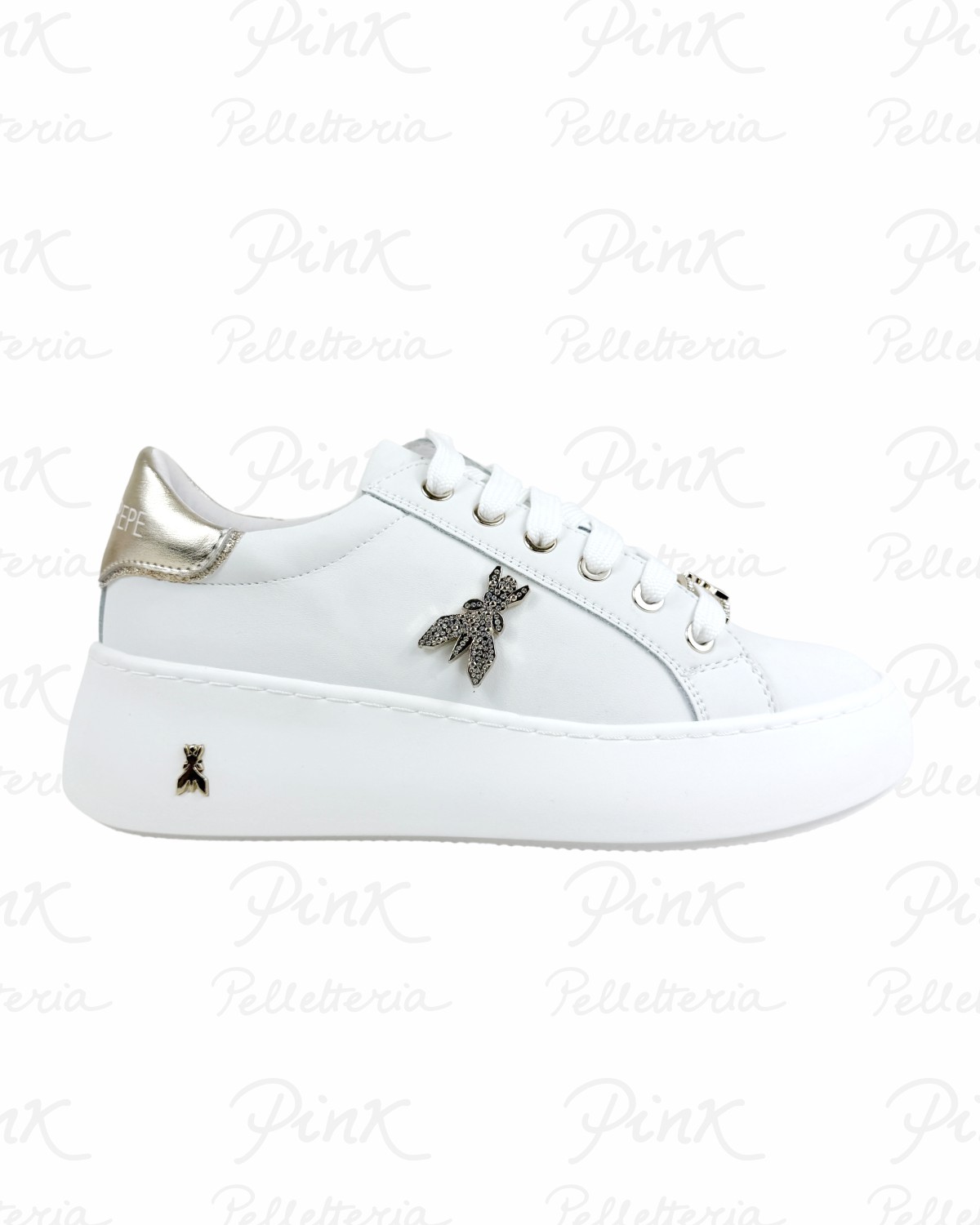 PATRIZIA PEPE Flynewwater Sneaker PJ350.27 BiancoPlatino.