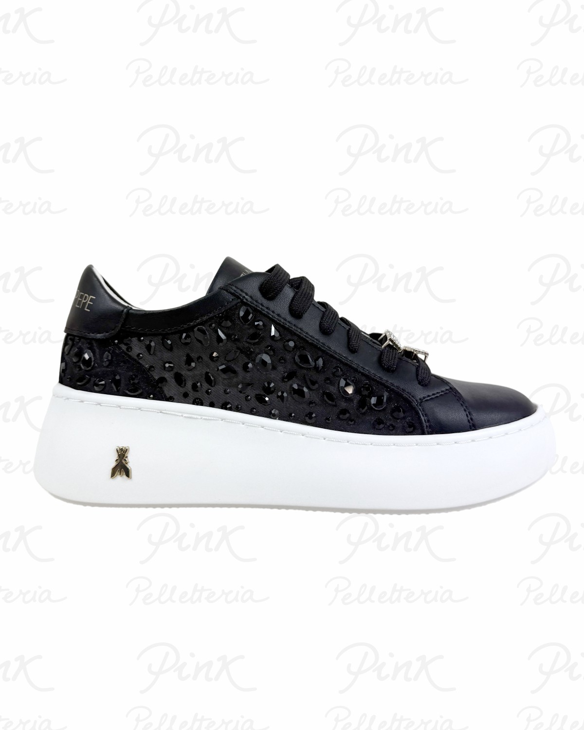PATRIZIA PEPE Flynewwater Sneaker Strass PJ355.01 Nero.