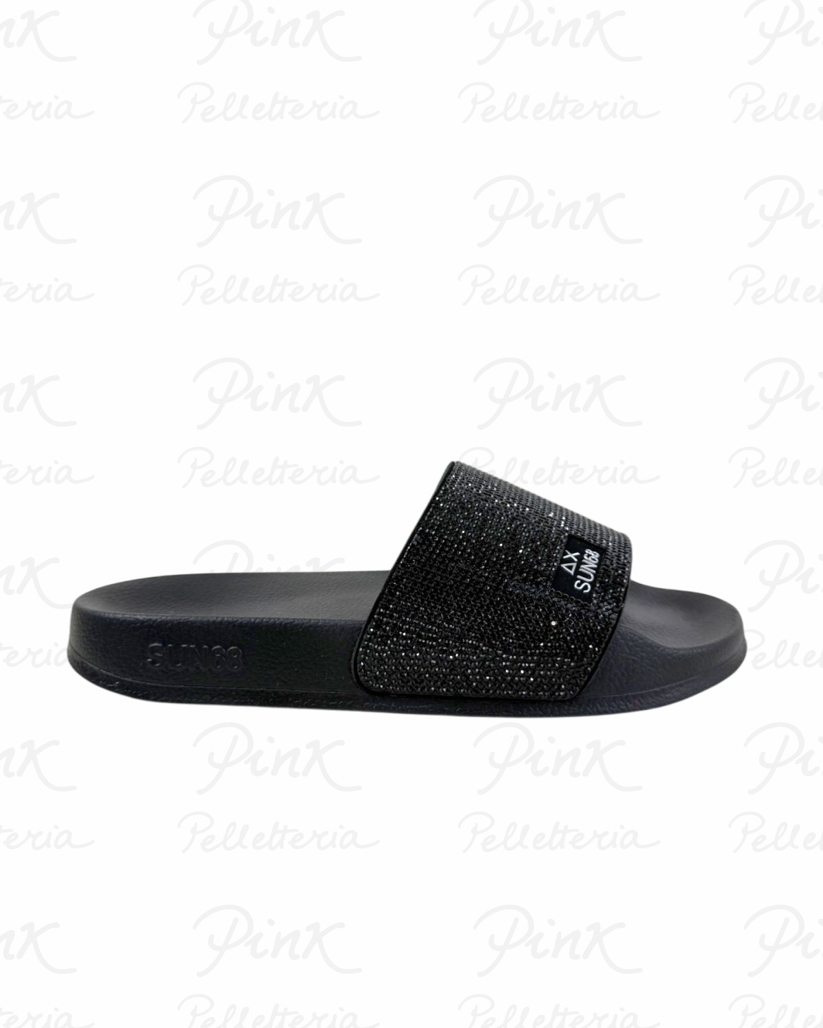 SUN68 Woman Slippers Strass Beach BX36202-11 Nero.