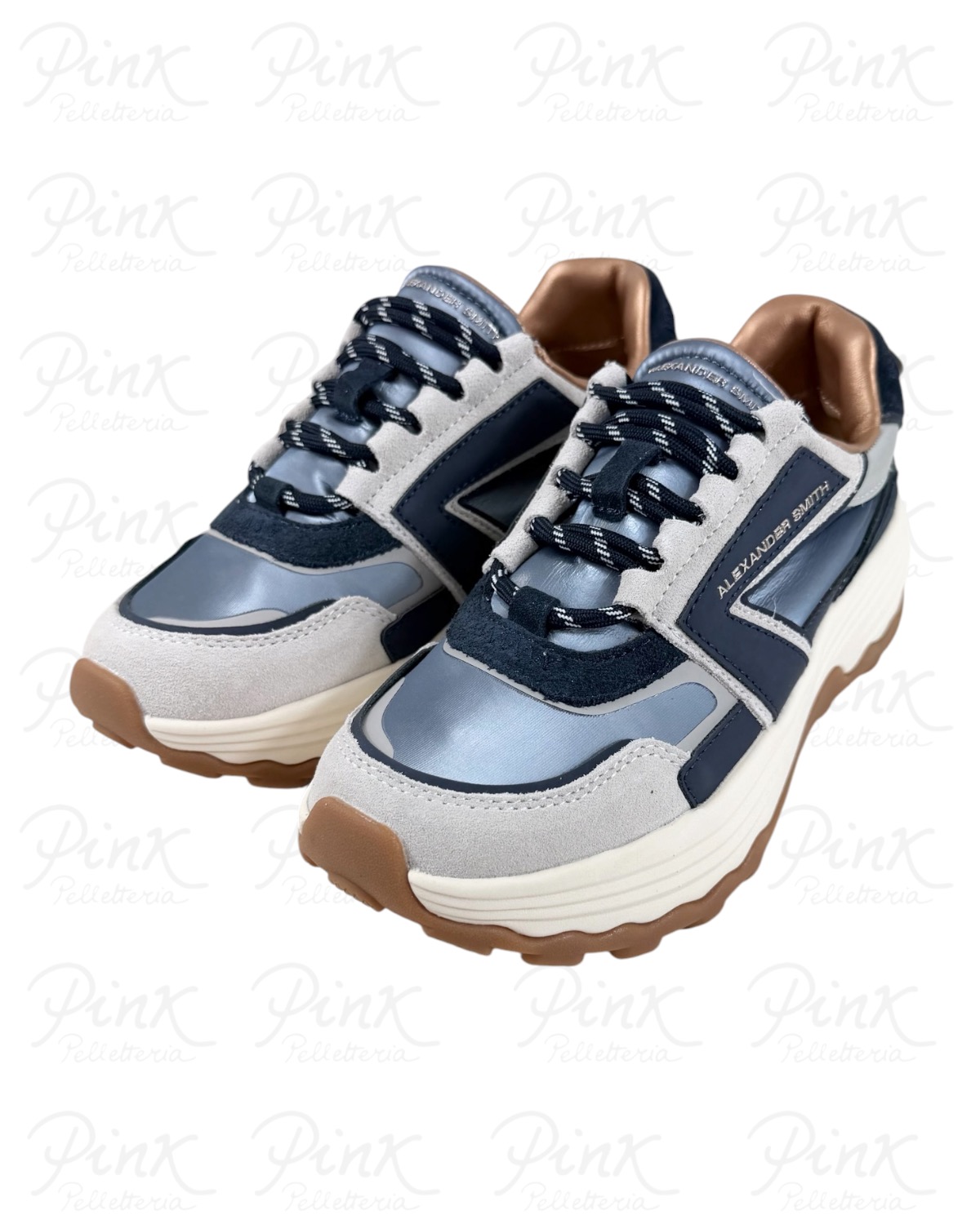 ALEXANDER SMITH Windsor Woman Sneaker ASBEWSW-2195-FDA Off White/Dark Avio - immagine 3