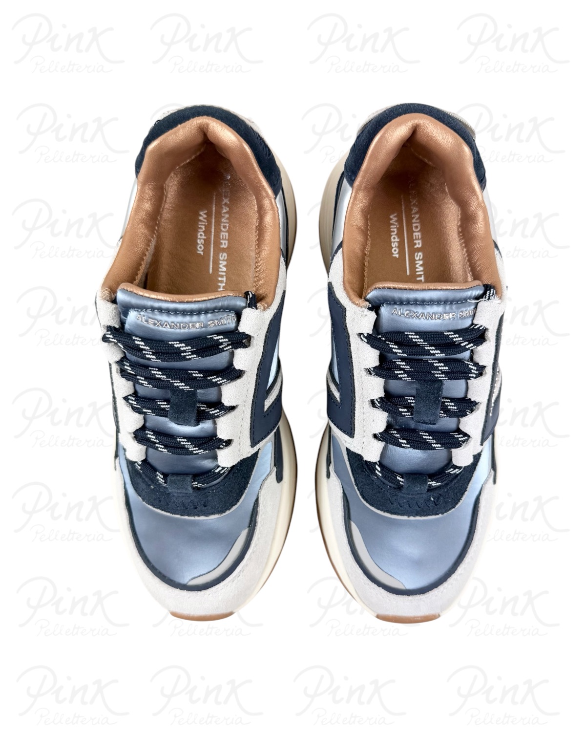 ALEXANDER SMITH Windsor Woman Sneaker ASBEWSW-2195-FDA Off White/Dark Avio - immagine 5