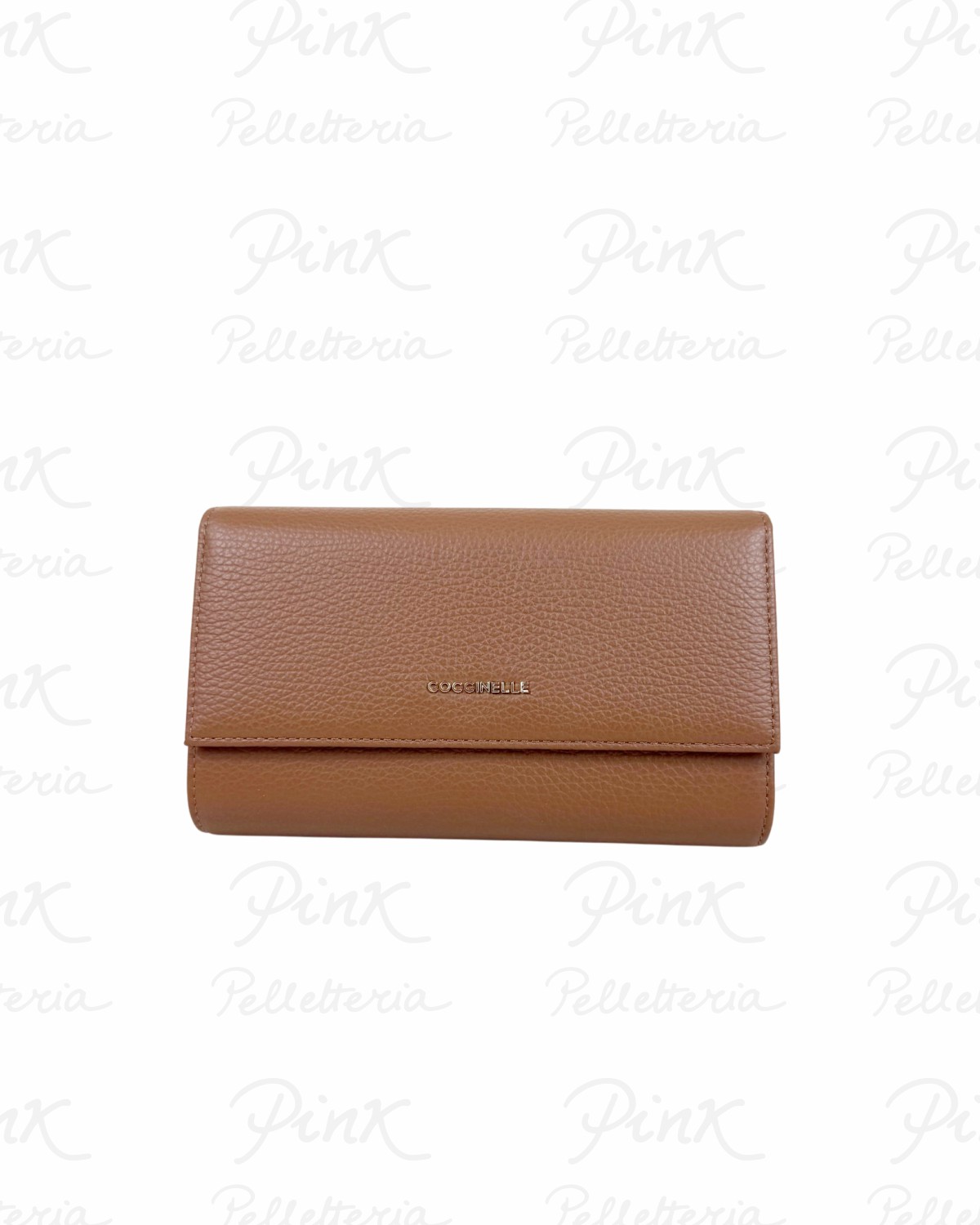 COCCINELLE Metallic Soft Portafoglio Doppio in Pelle E2MW5118501-W11 Cognac