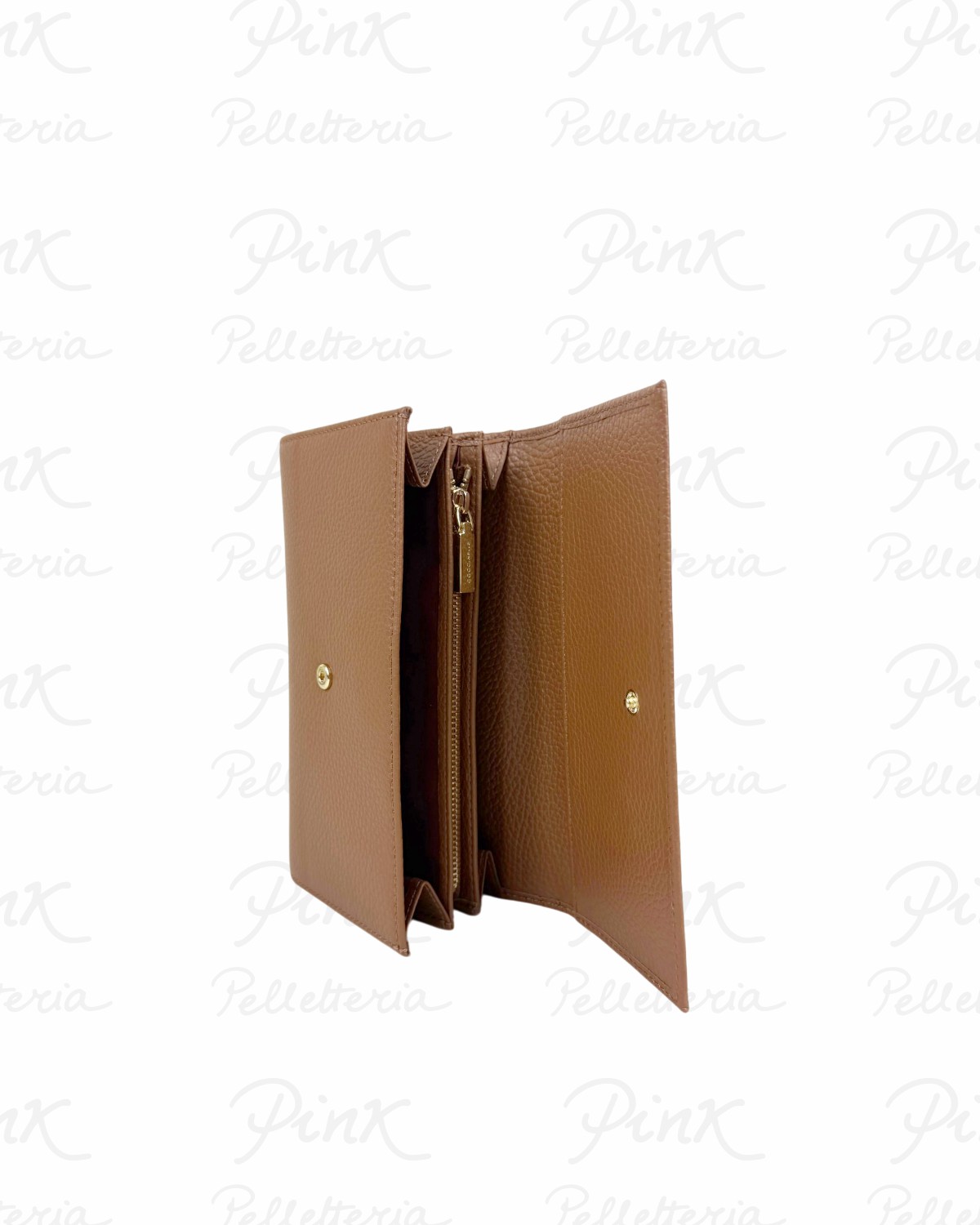 COCCINELLE Metallic Soft Portafoglio Doppio in Pelle E2MW5118501-W11 Cognac