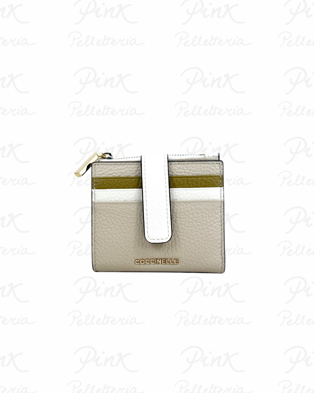 COCCINELLE Metallic Tricolor Portacarte in Pelle E2M1011F701-812 SandPearSeag
