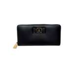L'ATELIER DU SAC La Douce Wallet Zip Around Fleur 20604-DOU-W6A Black