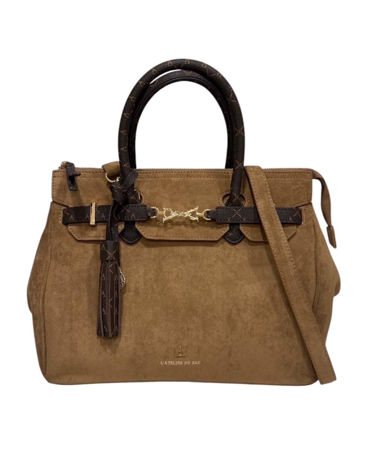 L'ATELIER DU SAC Milady Handbag Marylou Suede 20550-MIL-W6B Tan