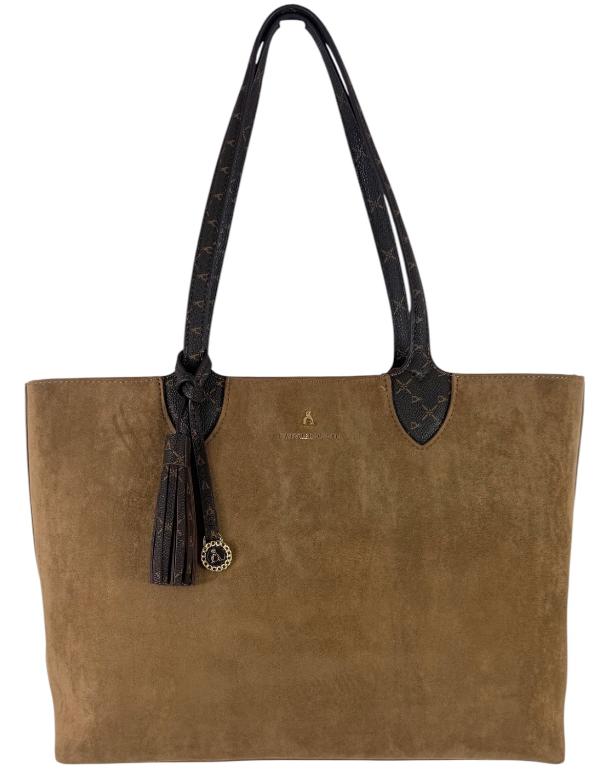 L'ATELIER DU SAC Milady Shopping Bag Jeanette Suede 20545-MIL-W6B Tan
