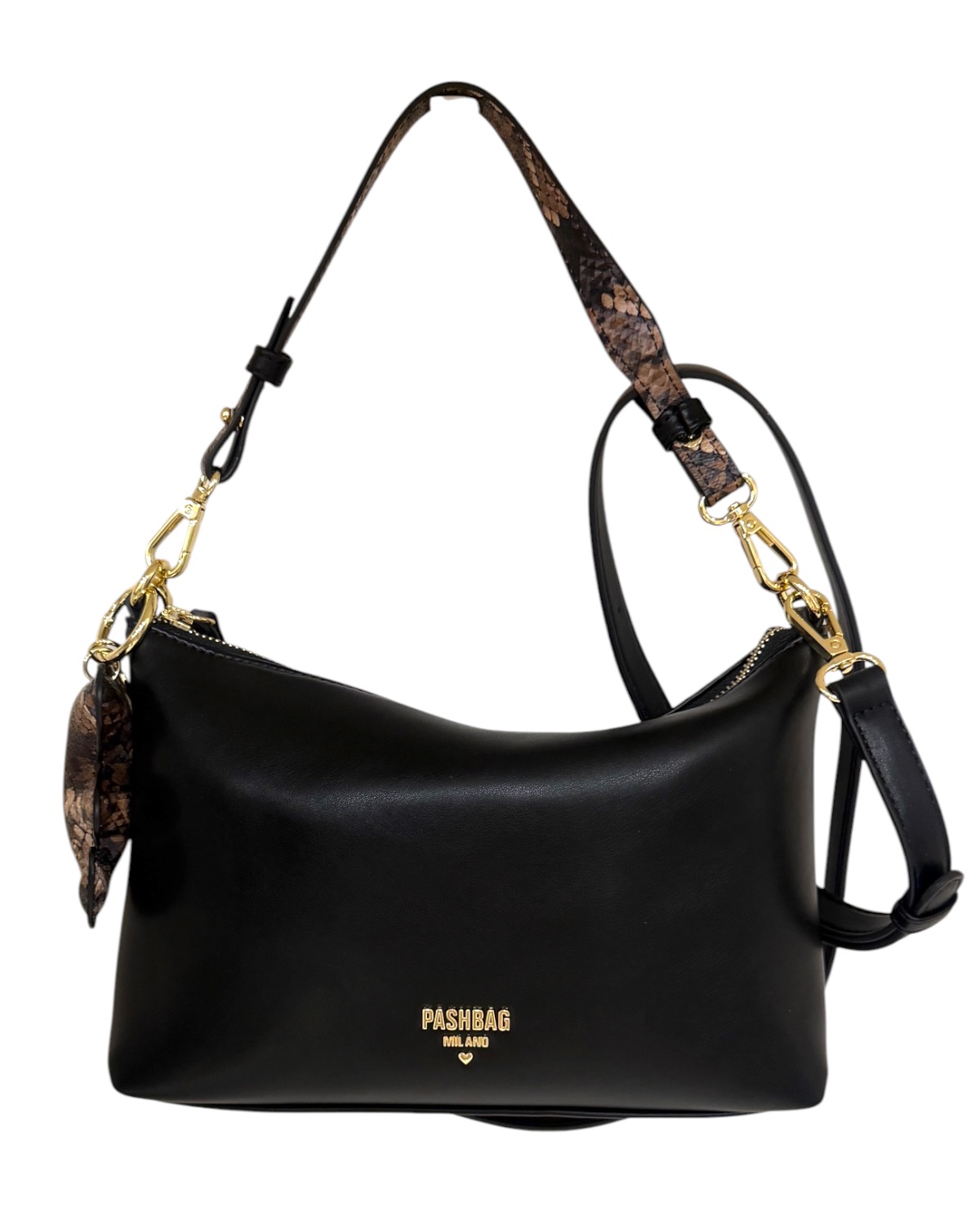 PASHBAG Venom Shoulder Bag Ylenia Calf 20253-VEN-W6B-P Black