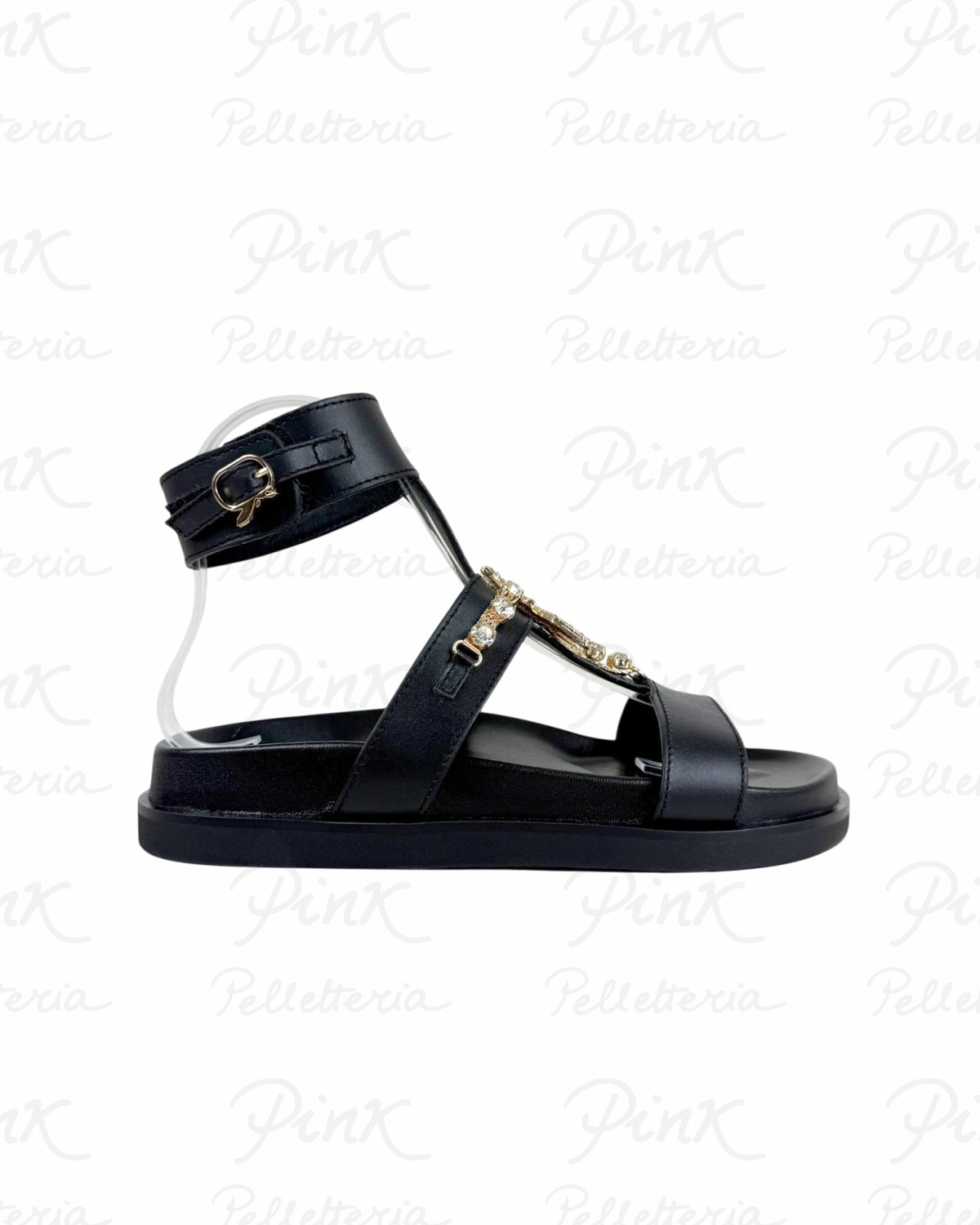 PATRIZIA PEPE Flybirklux Sandalo Fly Alto PJ408.31 Nero.