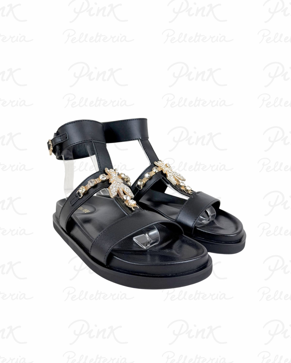 PATRIZIA PEPE Flybirklux Sandalo Fly Alto PJ408.31 Nero.