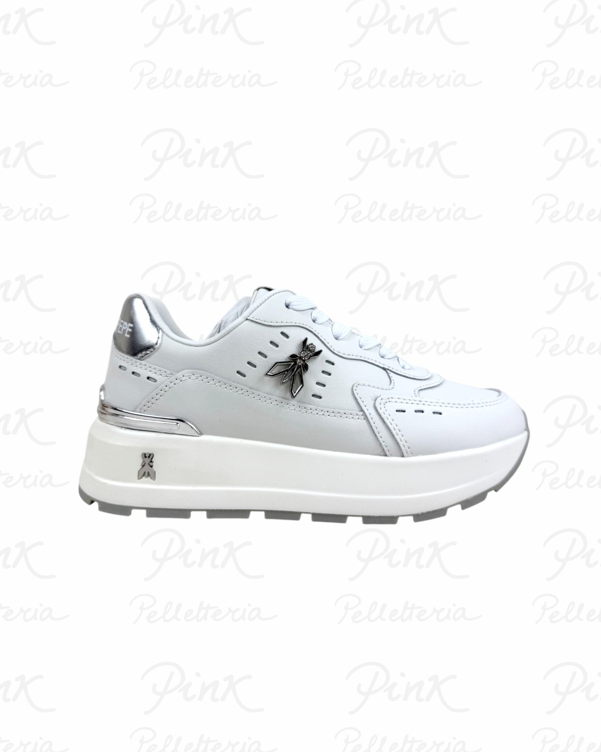 PATRIZIA PEPE Flyhirunner Sneaker PJ366.30 BiancoArgento