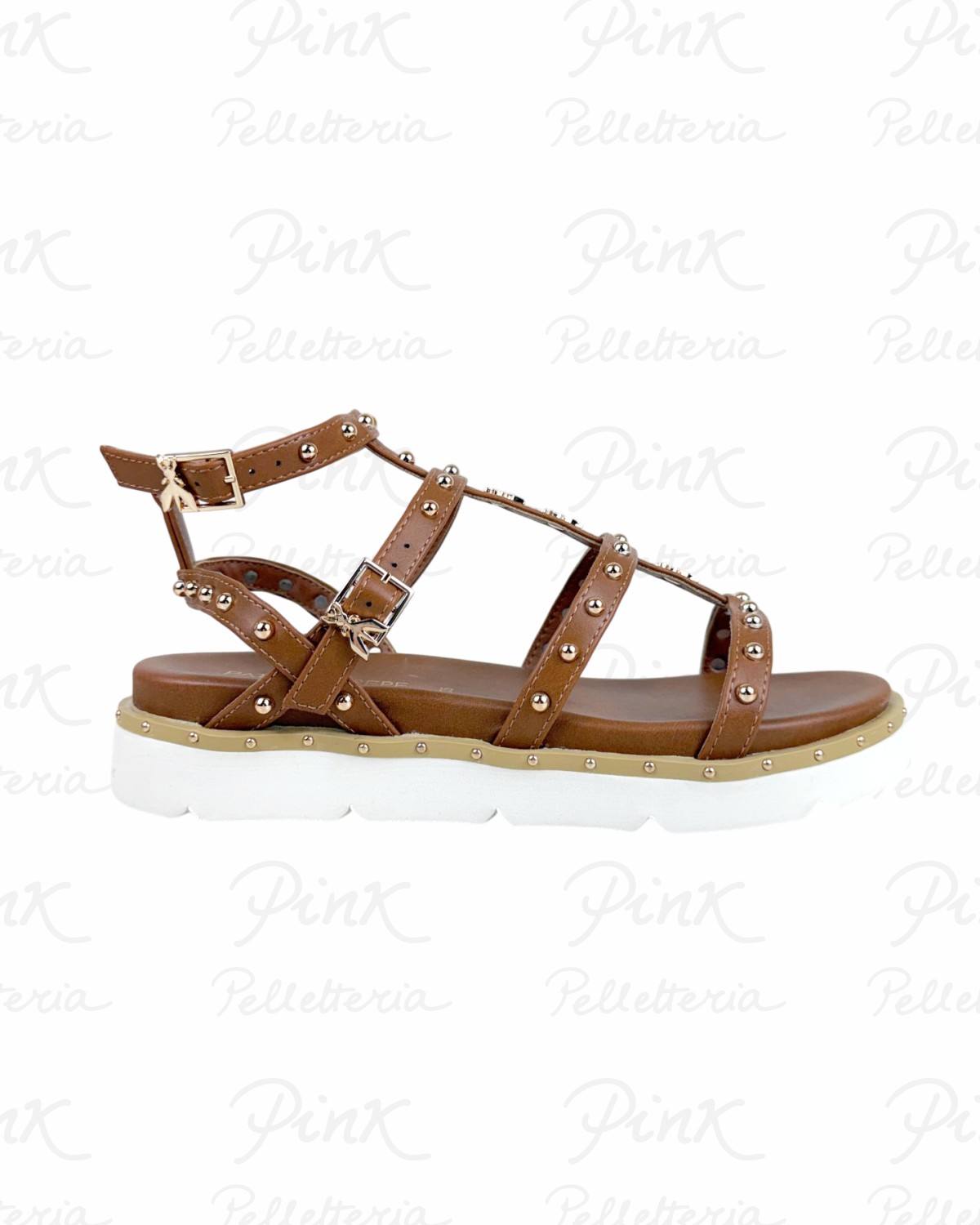 PATRIZIA PEPE Flymicro Sandalo Alto Borchie PJ398.24 Cuoio