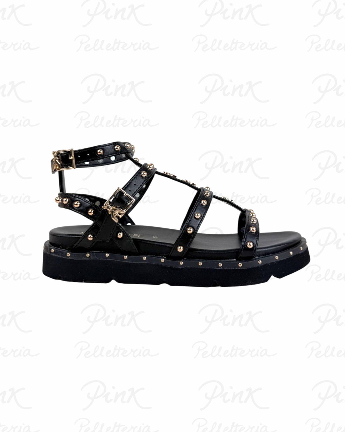 PATRIZIA PEPE Flymicro Sandalo Alto Borchie PJ398.31 Nero