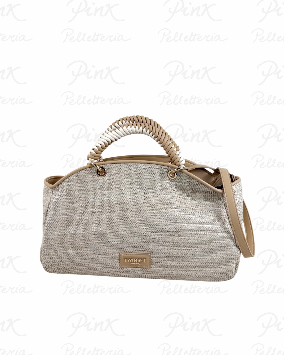 Pochette In Paglia Naturale Con Tracolla Catena Oro | Borsa Estiva In Rafia 24x14x5 Cm Per Spiaggia E Feste
