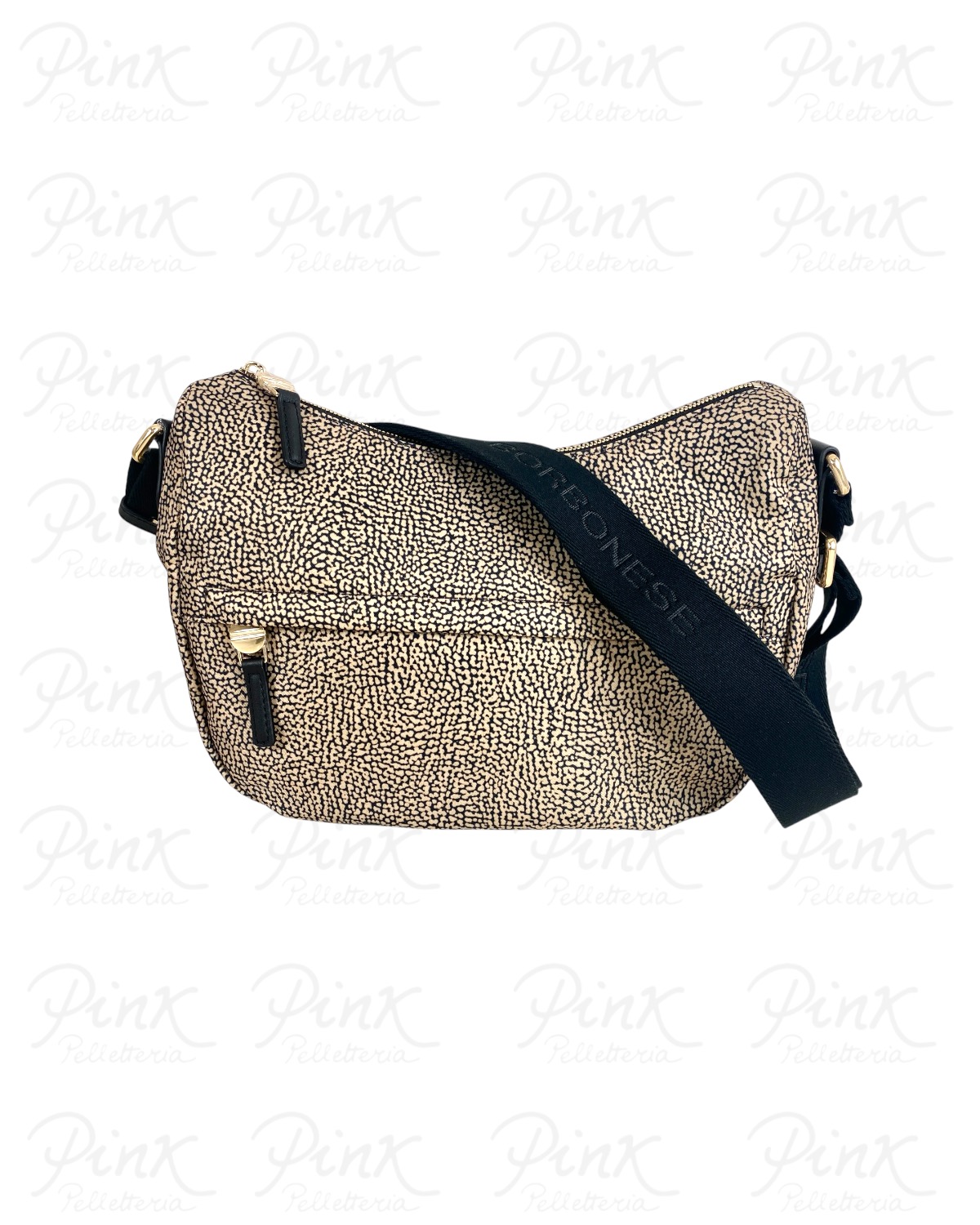 BORBONESE B-Club Borsa Luna Small 91010339X95 X11 Op Naturale/Nero