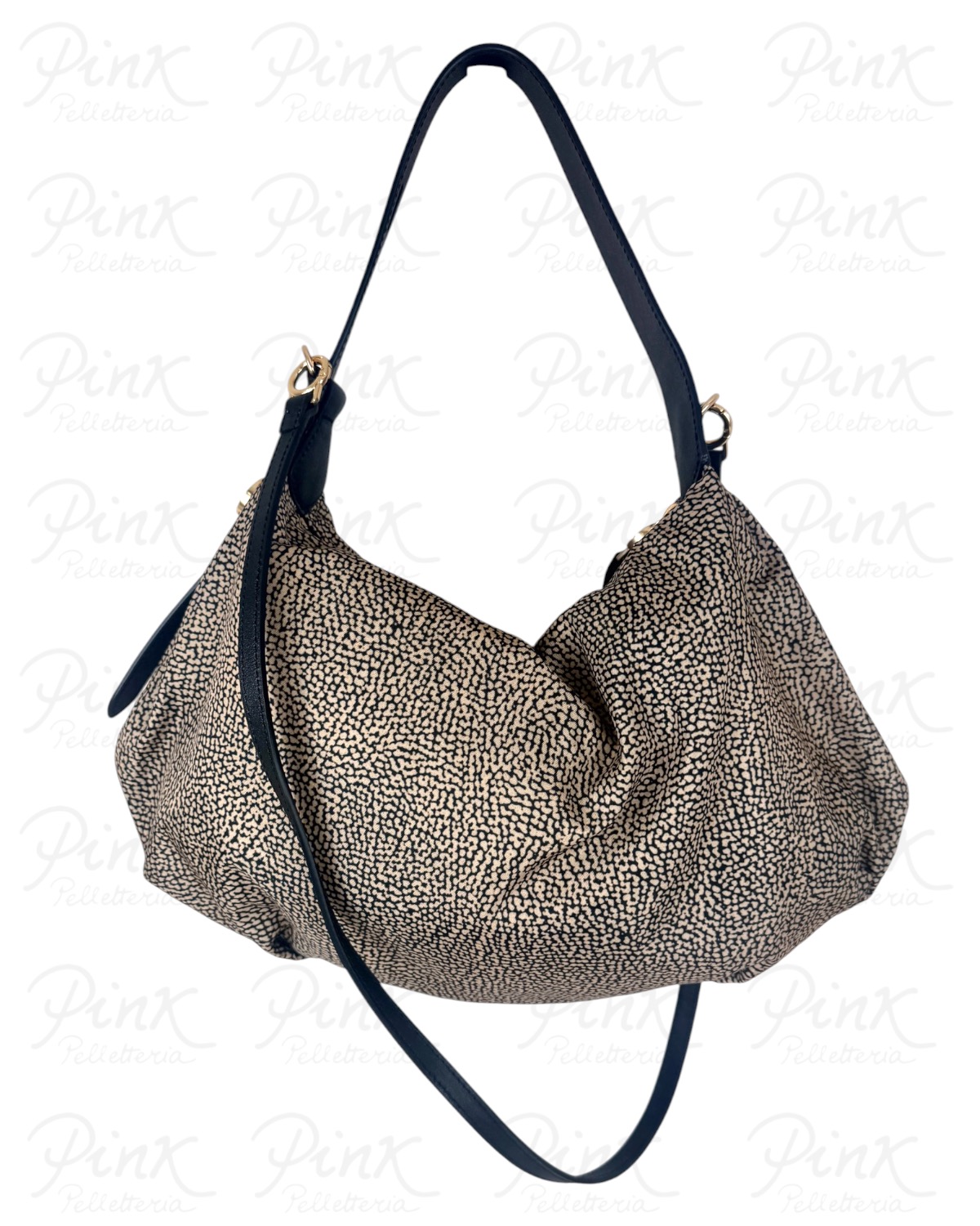 BORBONESE Prive Borsa Hobo S. C/T 91010364AH1 X11 Op Naturale/Nero - immagine 3