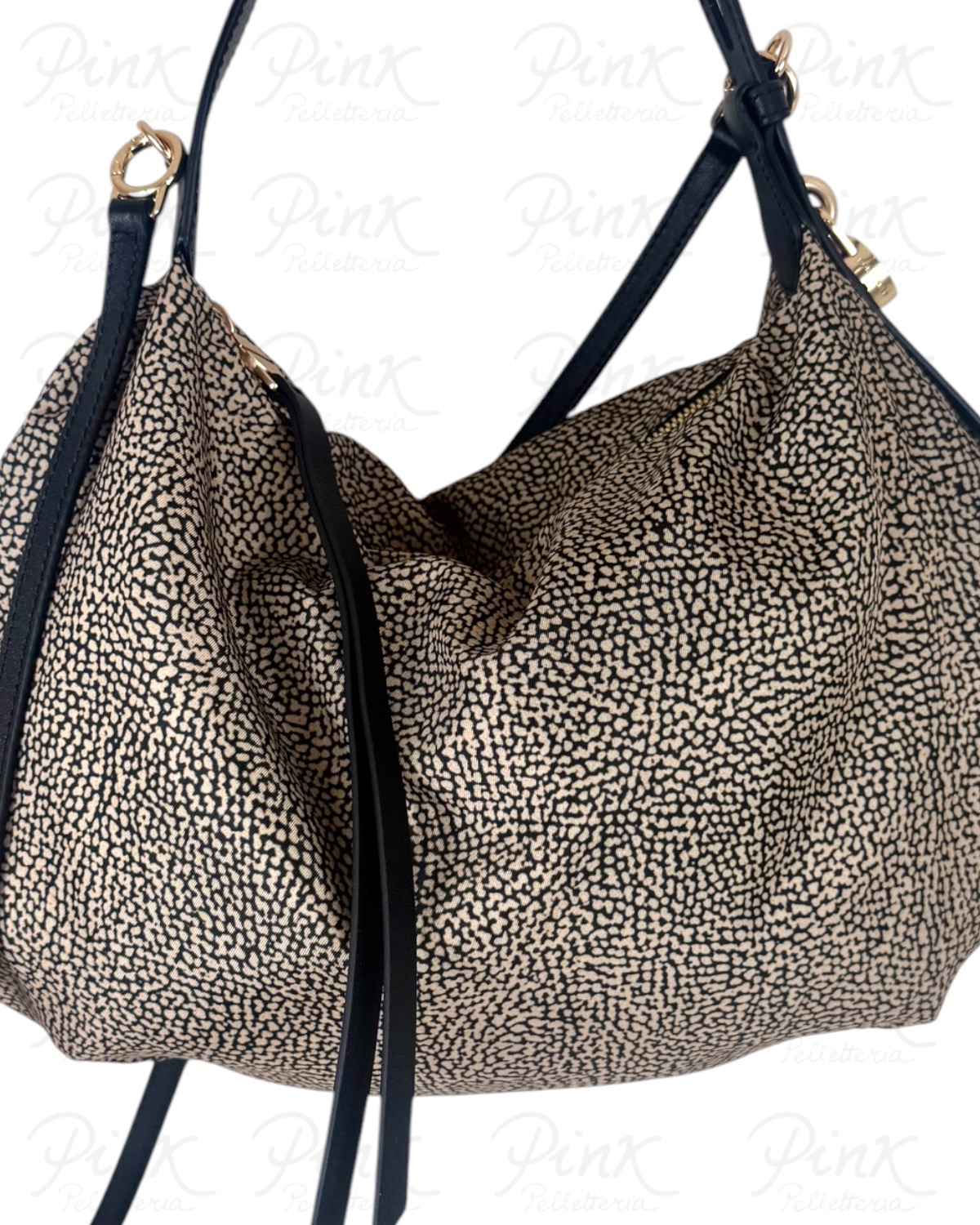 BORBONESE Prive Borsa Hobo S. C/T 91010364AH1 X11 Op Naturale/Nero - immagine 4