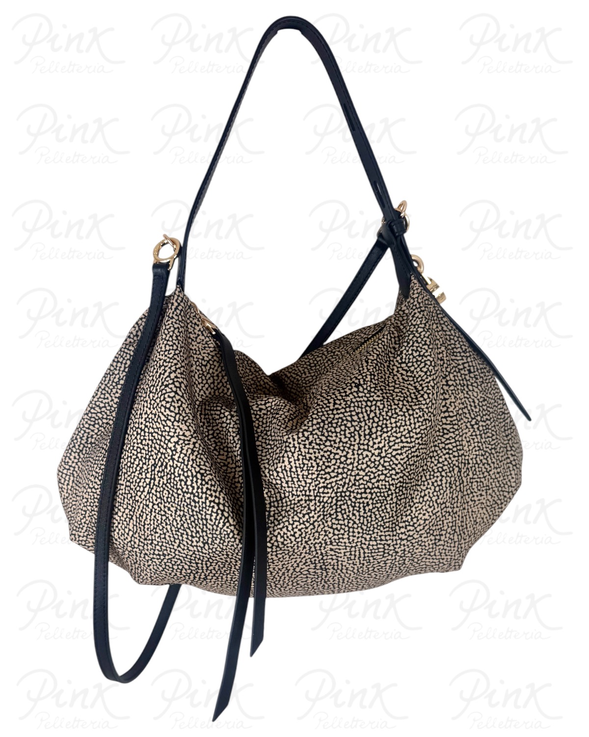 BORBONESE Prive Borsa Hobo S. C/T 91010364AH1 X11 Op Naturale/Nero
