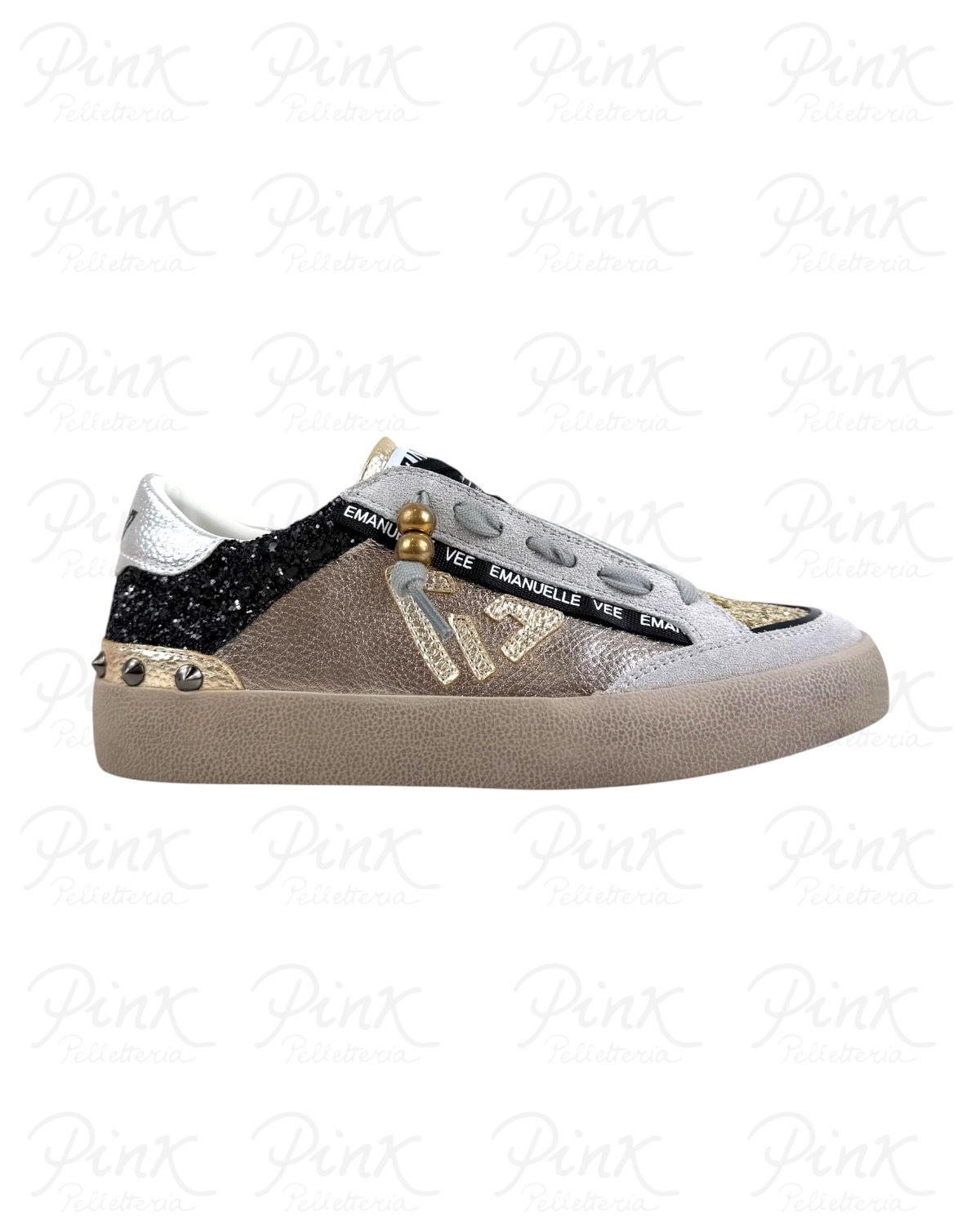 EMANUELLE VEE Olivia Sneaker 462P-104-13-P011CB Ivory/Black