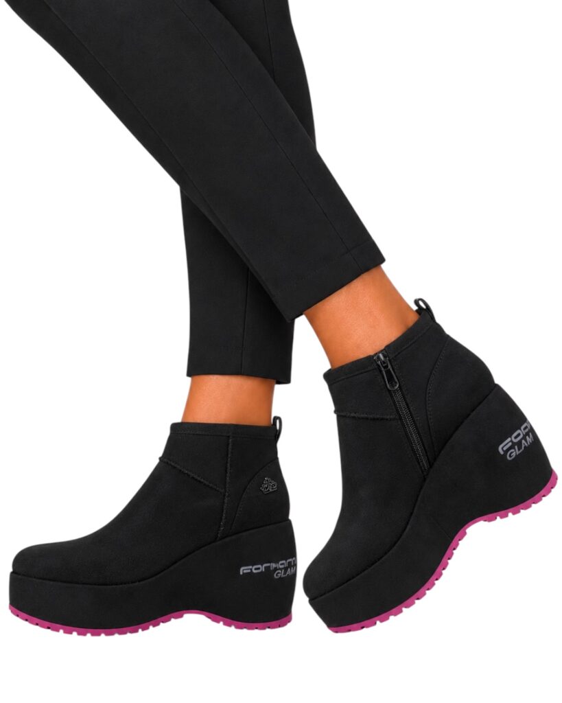 FORNARINA Bubble Beatle Zeppa Snow H9 Black