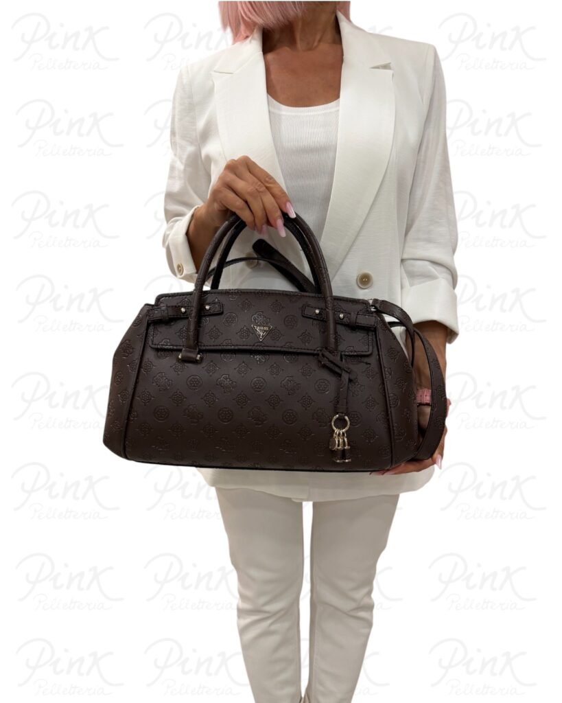 GUESS Diana 3 Compartment Satchel HWPD9727060 CYO Chocolate Logo